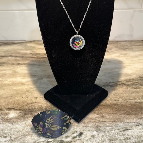 Origami Owl Living Locket TEACHER NECKLACE Bus Apple Books Two-Tone 22" Chain - Picture 2 of 11